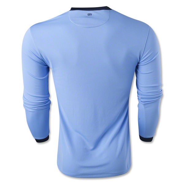 Manchester City 14/15 Long Sleeve Home Soccer Jersey - Click Image to Close